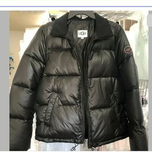 UGG IZZIE PUFFER Nylon Jacket w/ Pockets BLACK SKI